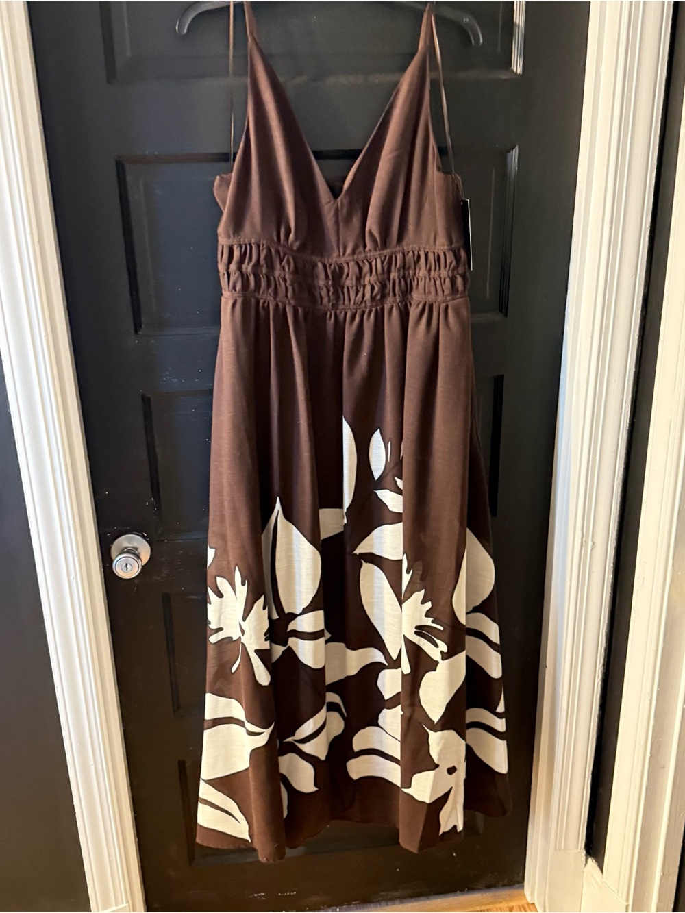 Taylor Brown Maxi Dress with Cream Floral Print